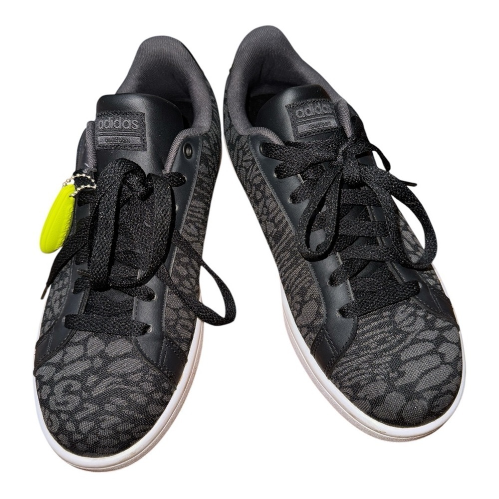 Adidas Black Sneakers with Textured Design and White Sole